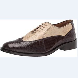 Giorgio Brutini Men's Melby Oxford, Chocolate/Beige, 9.5